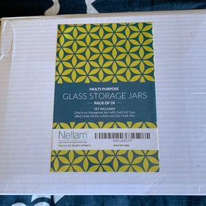 24 Pack - 4oz hexagonal jars, with gold lids, chalk sticker labels, 2 chalk pens